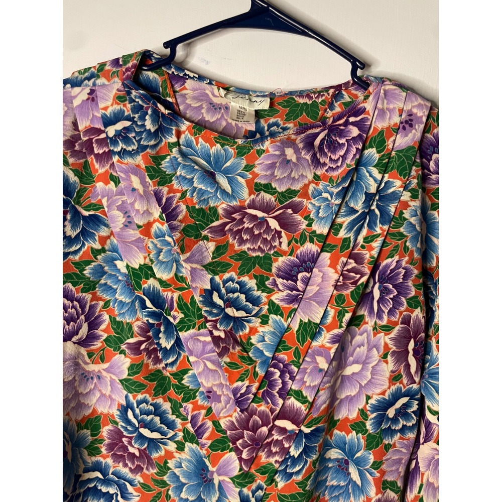 Jenny Made In Italy Floral‎ Print Long Sleeve Blouse Multicolor - Picture 2 of 5
